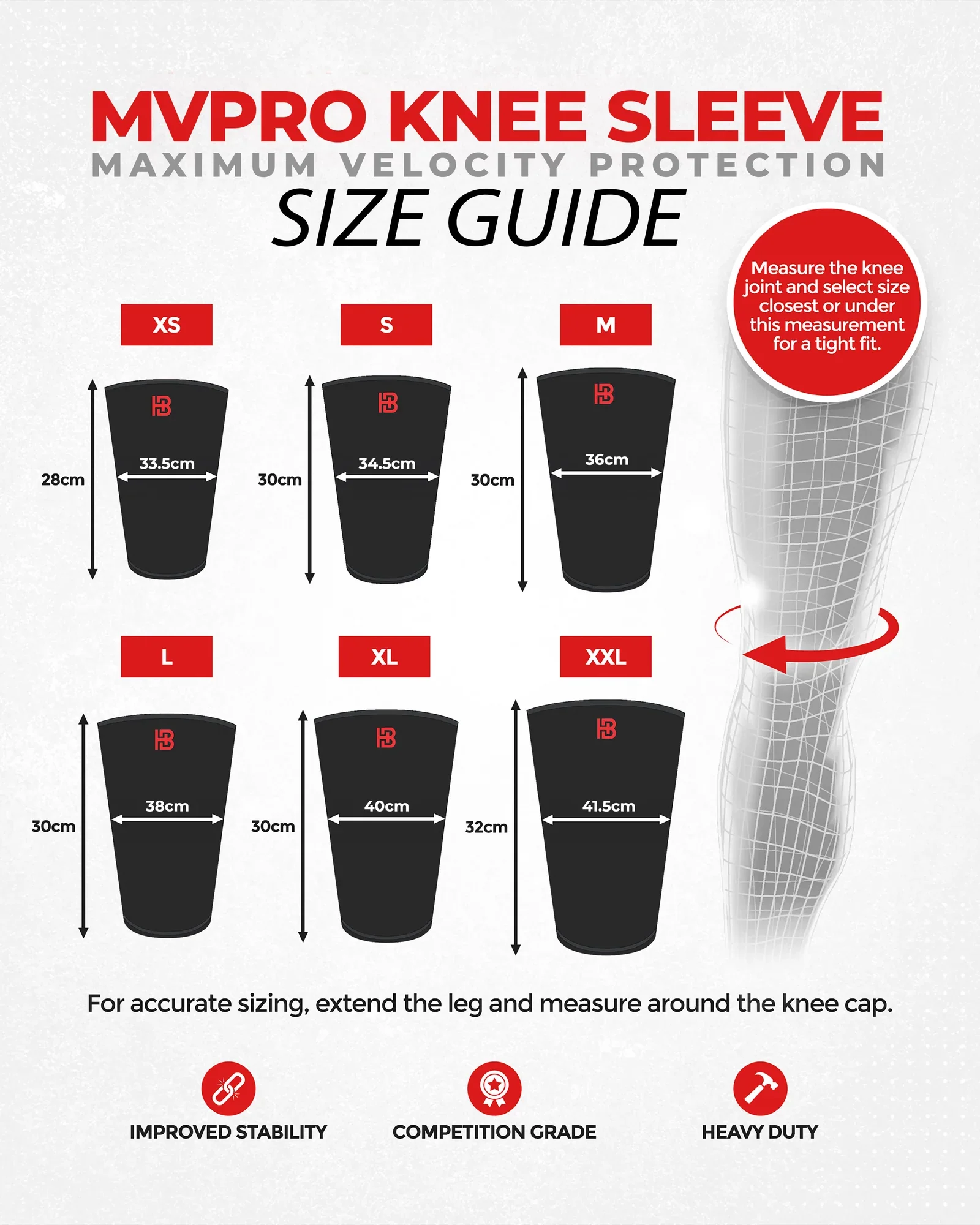 MVPRO Knee Sleeves 7mm Navy - Image 7